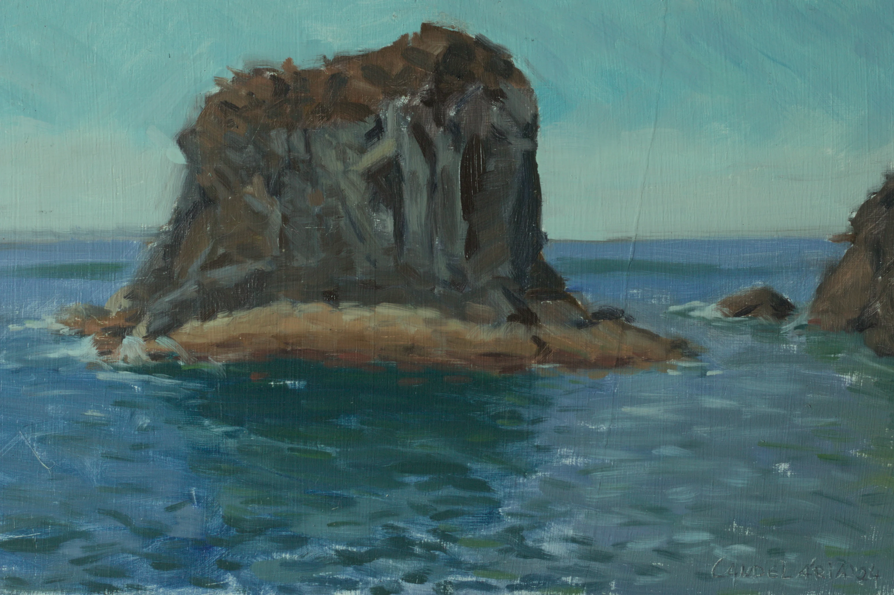 Pintura impressionista do Ilhéu da Forja na Madeira