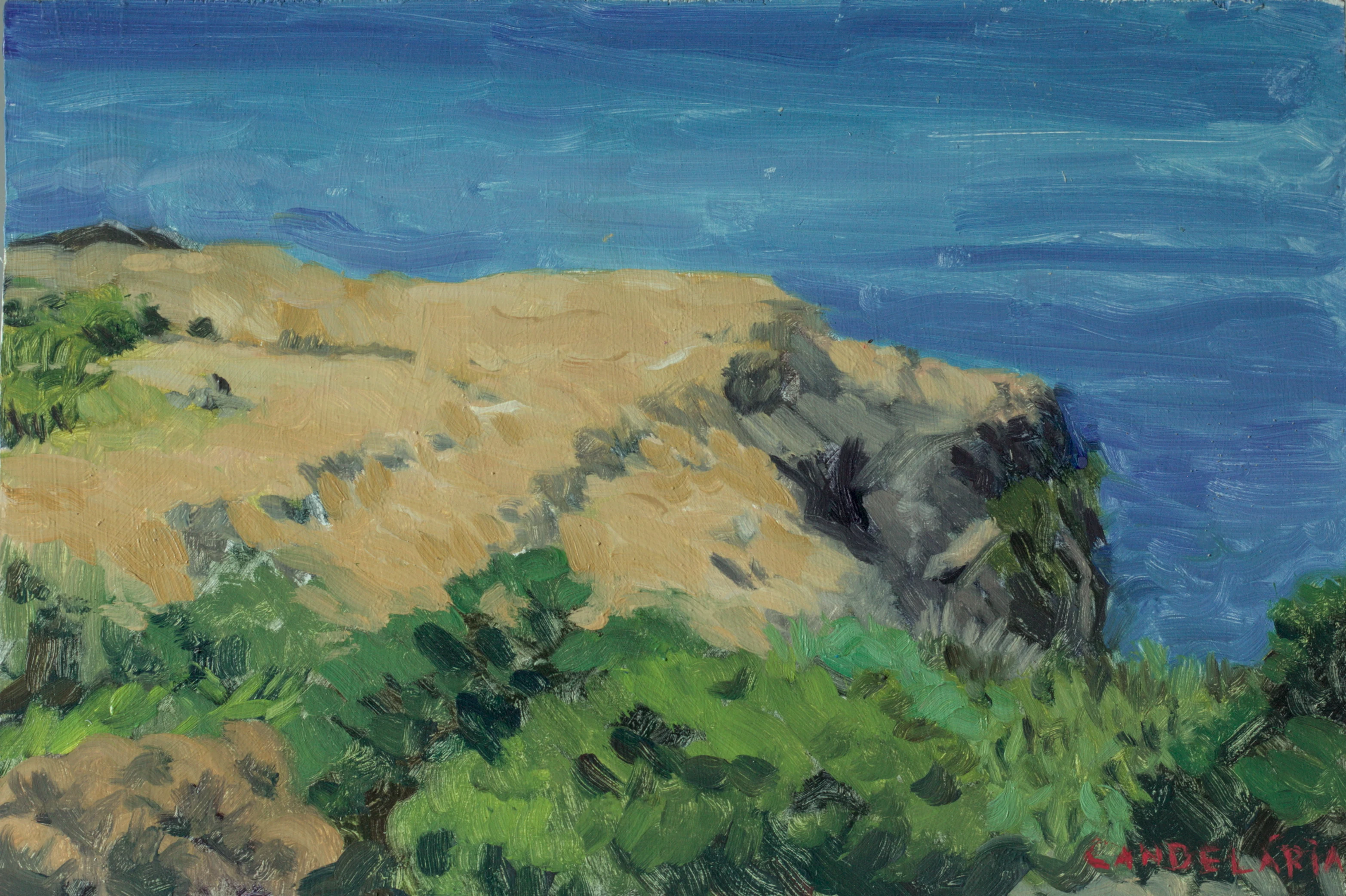 Pintura impressionista de uma vista no Pico da Atalaia no Garajau