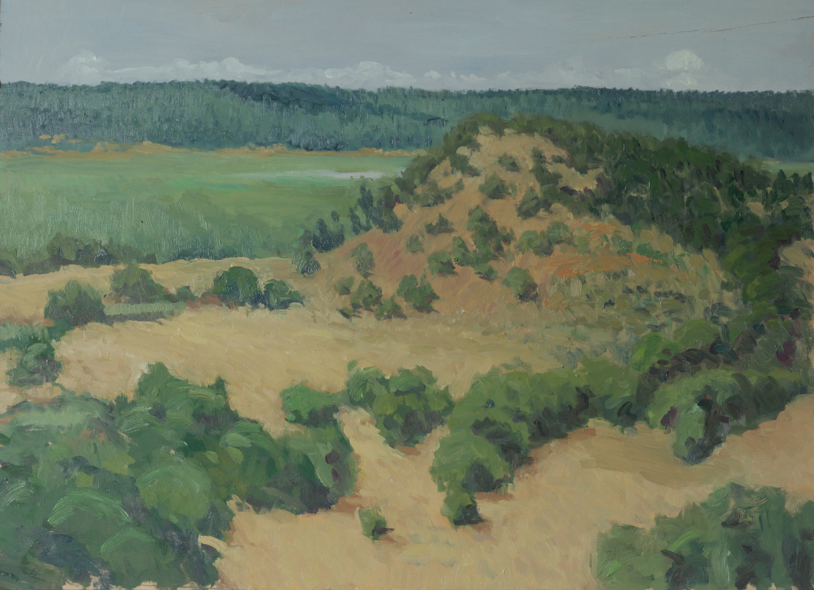 Pintura impressionista de uma vista na Fajarda